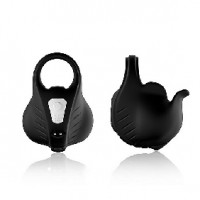 Cock Ring w/ all Holder Vibrating 9 Speeds Rechargeable Silicone BLACK, cockring